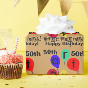 Regalo Sobre el papel de embalaje de los globos del