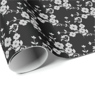 Regalo Spray floral, PAPEL DE RAPAS DE 1-BLANCO-NEGRO-GIF
