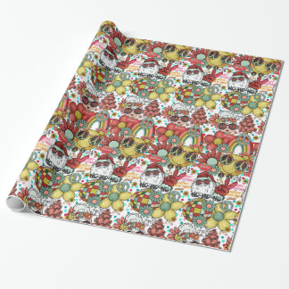 Regalo Sr.&Sra. Santa Claus Groovy Navidades Papel de emb
