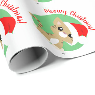 Regalo Tan Meowy Navidades Papel de envolvimiento de Kitt