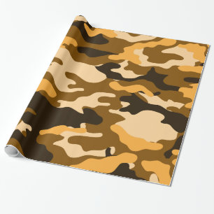 Regalo Tan y Brown Camo Papel de envolver camuflaje