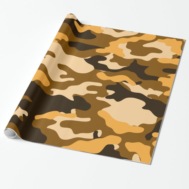 Regalo Tan y Brown Camo Papel de envolver camuflaje (Desenrollado)