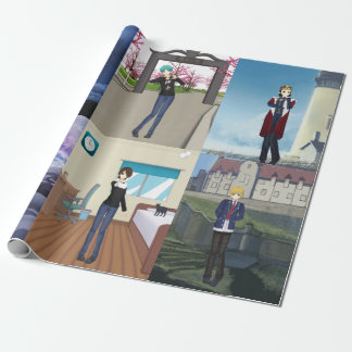 Regalo Tíos de estilo anime envolviendo papel