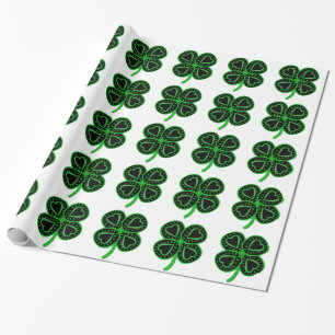 Regalo Trébol verde negro con el papel de St Patrick W