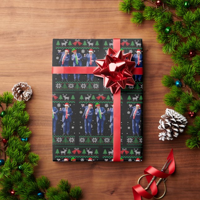 Regalo Trump envuelve a Navidades de papel divertido danz (Regalo de vacaciones)