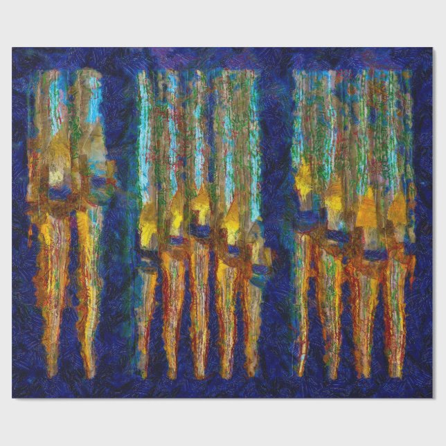 Regalo Tubos de órgano abstractos envolviendo papel (Superficie plana)