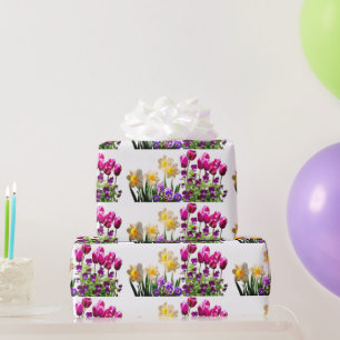 Regalo Tulipanes rosados y Papel de relleno para Daffodil