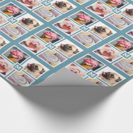 Regalo TUS 4 FOTOS y papel de envoltura de MONOGRAM