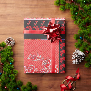 Regalo un diseño de papel pintado rojo y negro