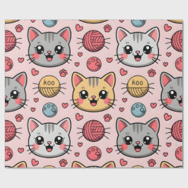 Regalo Un gato lindo se enfrenta a un papel de envolvimie