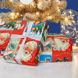 Regalo Un Papel De Envoltura De Navidad Muy Vintage