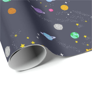 Regalo Universo, espacio, papel de embalaje de la