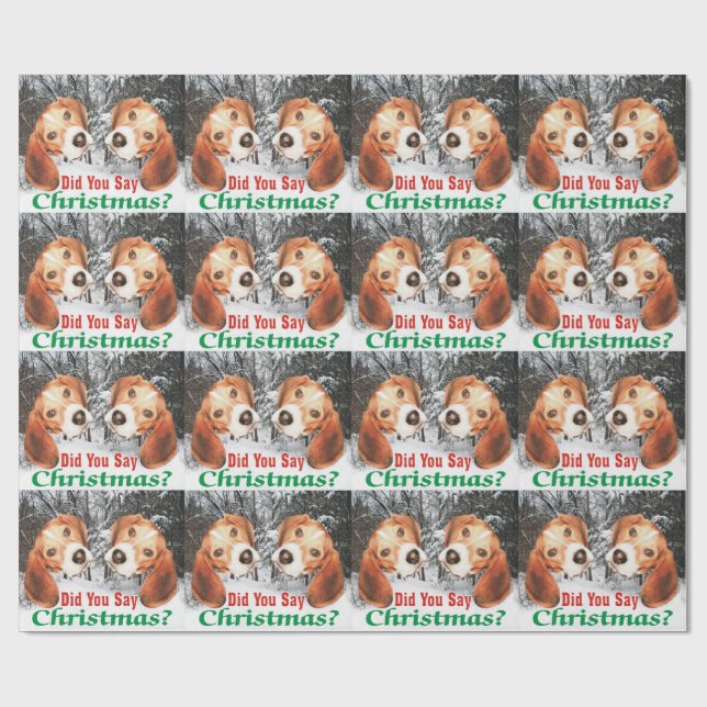 Regalo ¿Usted dijo navidad? Papel de embalaje del beagle (Superficie plana)
