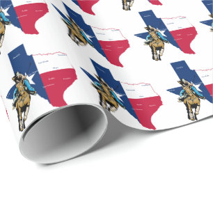 Regalo Vaquera de Tejas en el papel de embalaje del