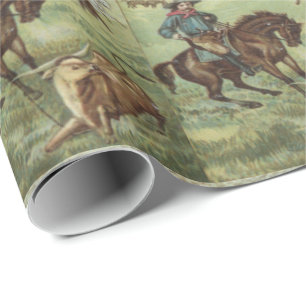 Regalo Vaquero occidental del papel de envoltorio para