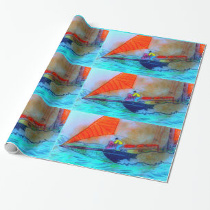 Regalo velas rojas sobre papel de envolver de goles