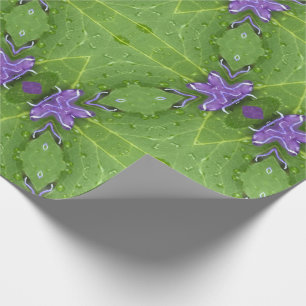 Regalo Verde geométrico con papel de envoltura de lavanda