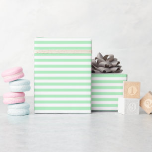 Regalo Verde Menta Papel de ajuste de franjas blancas