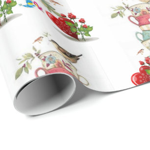 Regalo Vintage de pájaro de papel de envolvimiento de el 