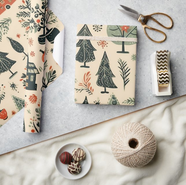 Regalo Vintage Elegant Navidades Patrón Papel de envolvim (Artesanía)