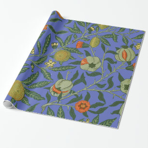 Regalo William Morris Papel de fondo azul granate