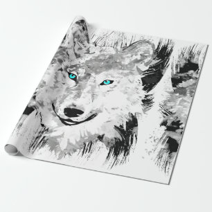 Regalo Wolf   Dibujo de Lobo Gris   Papel de ajuste