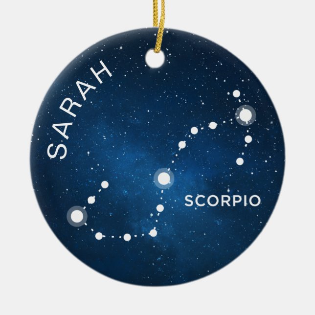 Regalo Zodiac personalizado de ornamento de escorp (Frente)