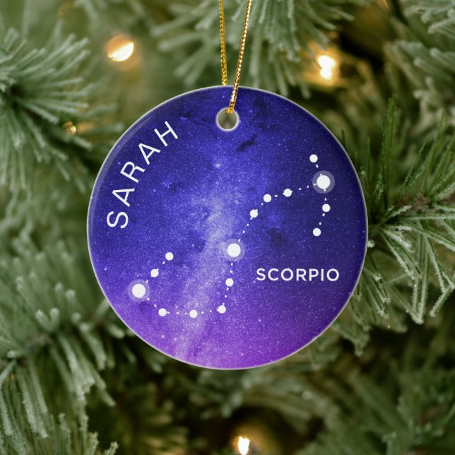Regalo Zodiac personalizado de ornamento de escorp (Árbol)