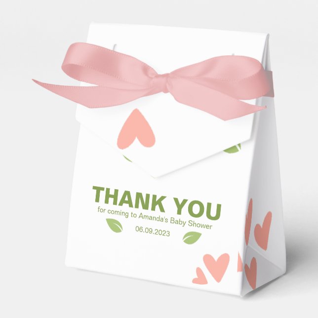 Regalos Aguacate Baby Shower, caja de favores para niñas (Front Side)