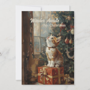 Regalos Árbol de Gatito Antiguo Feliz Navidad
