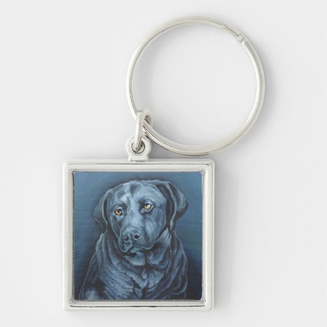 Regalos azules del arte del perro del llavero (Frente)