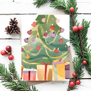 Regalos Bajo el Árbol de Navidad   Acuarela