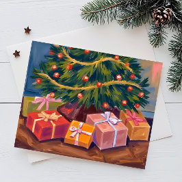 Regalos Bajo el Árbol | Tarjeta Postal de Navidad