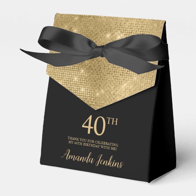 Regalos Caja de agradecimiento de oro para el 40 cumpleaño (Front Side)