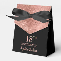 Caja de agradecimiento de oro rosa para cumpleaños