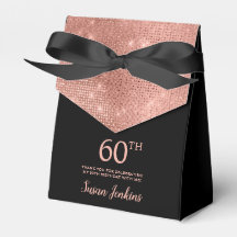 Caja de agradecimiento de oro rosa para el 60 cump