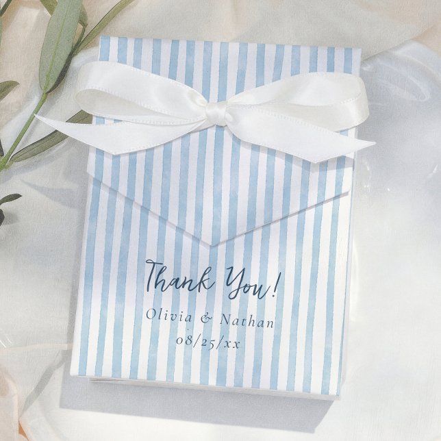 Regalos Caja de agradecimiento para boda de rayas azules r (Subido por el creador)