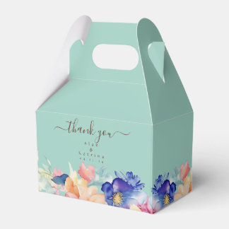 Regalos Caja de boda floral verde menta moderna para fiest