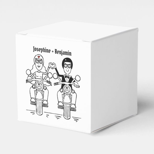 Regalos Caja de Favor de Boda Personalizada para Motocicli (Costado Anverso)