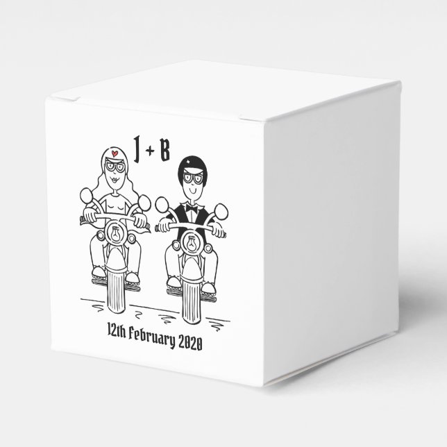 Regalos Caja de Favor de Boda Personalizada para Motocicli (Costado Anverso)