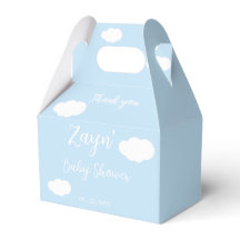 Caja de Favor para Baby Shower Azul Nubes Lindo Mí
