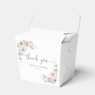 Regalos Caja de Favor para Baby Shower con Flores Rosadas 