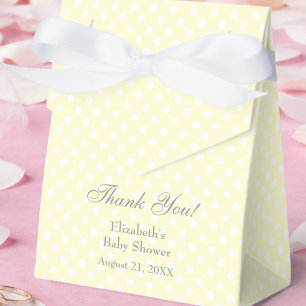 Regalos Caja de Favor para Baby Shower con Lunares Amarill
