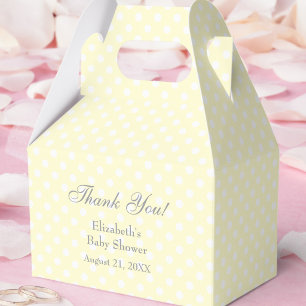 Regalos Caja de Favor para Baby Shower con Lunares Amarill