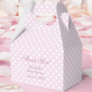 Regalos Caja de Favor para Baby Shower de Lunares Rosados
