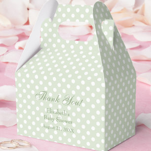 Regalos Caja de Favor para Baby Shower de Lunares Verdes