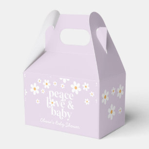 Regalos Caja de Favor para Baby Shower Retro Daisy Paz Amo