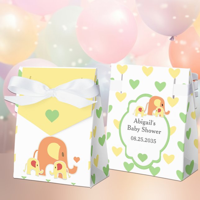 Regalos Caja de Favor para Ducha de Elefante Gemelos Bebé (Subido por el creador)