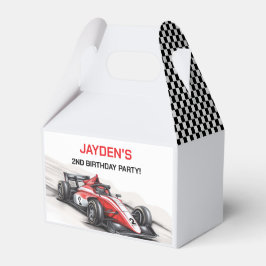 Regalos Caja de Favor para Fiesta de Autos de Carreras Roj