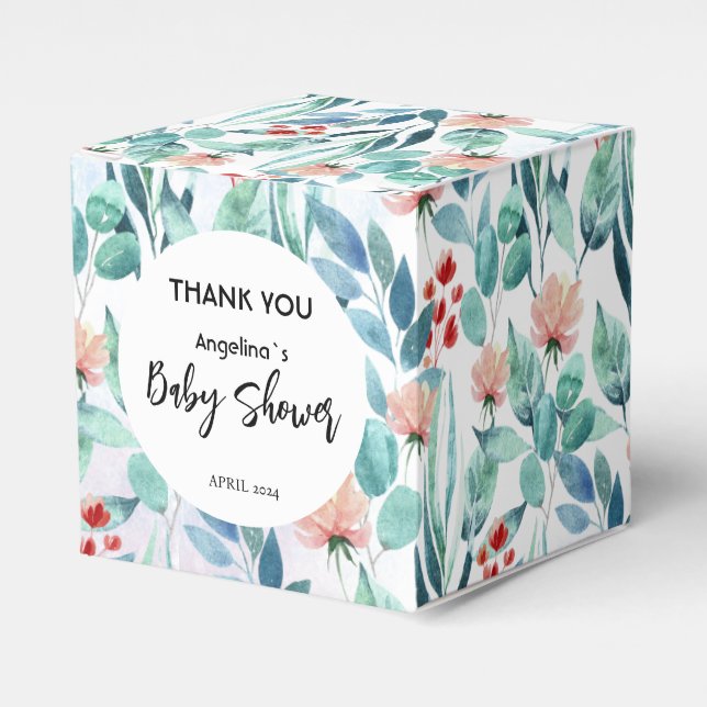 Regalos Caja de Favor para la ducha de bebé con diseño bon (Costado Anverso)